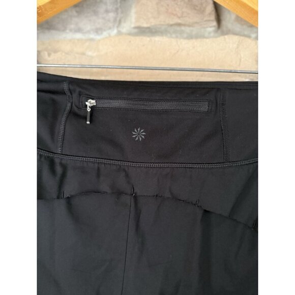 Athleta Women’s Black Running Shorts Size M | Zip Pocket Liner Reflective Trim - Picture 4 of 10